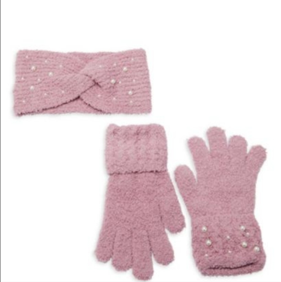 Vince Camuto 2-Piece Faux Pearl Embellished Headband & Gloves Set BNWT/ 2 COLORS - Picture 1 of 2